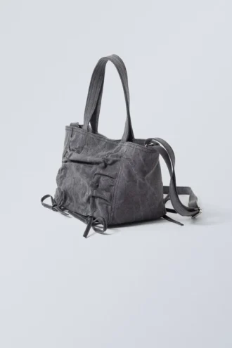 Bolso de lona con lazo – Gris lavado