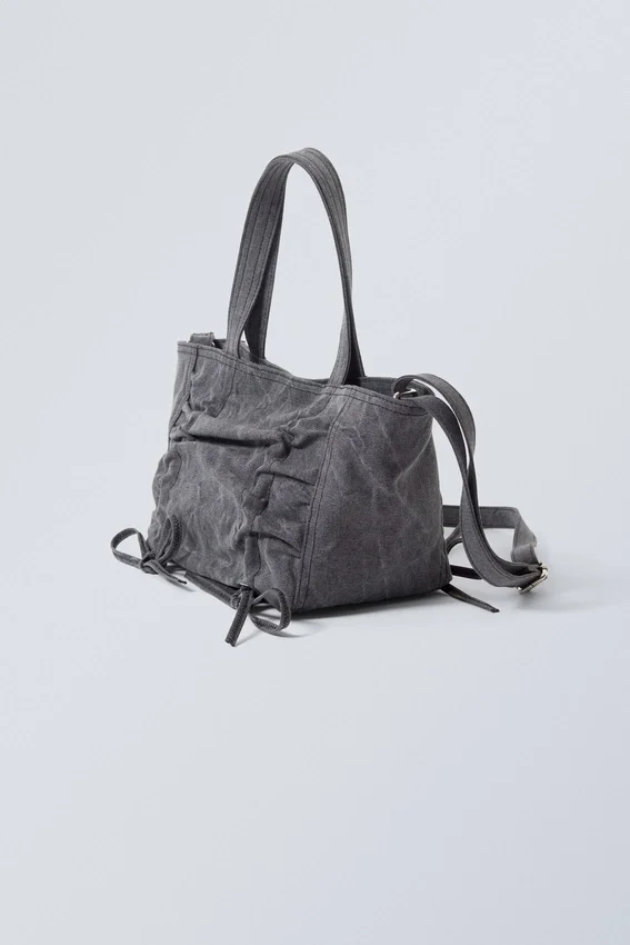 Bolso de lona con lazo – Gris lavado Bolso de lona con lazo – Gris lavado