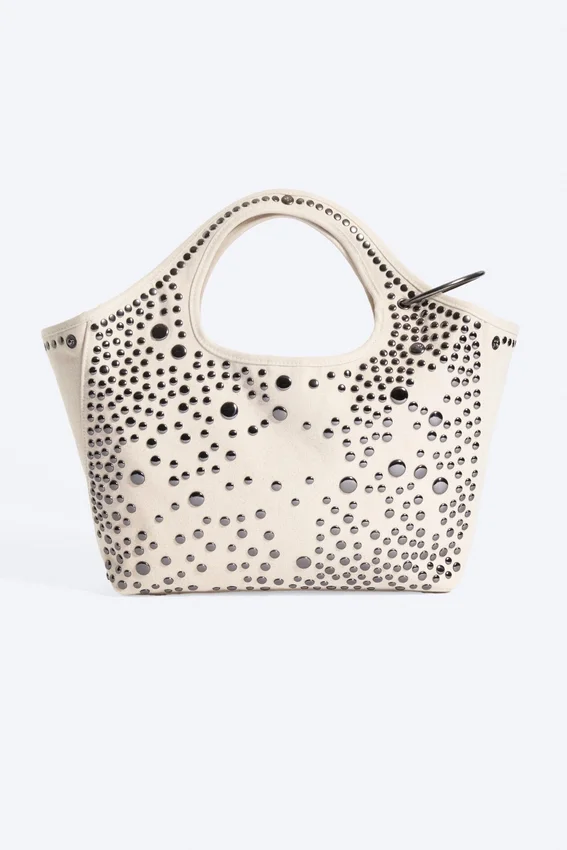 Bolso de lona con tachuelas – Dusty Light Mole Bolso de lona con tachuelas – Dusty Light Mole