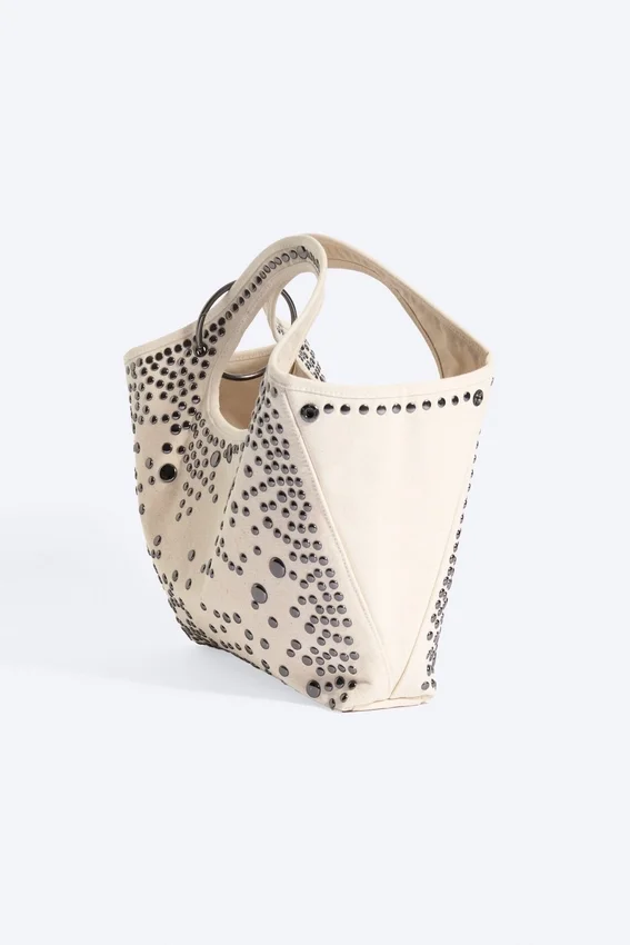 Bolso de lona con tachuelas – Dusty Light Mole Bolso de lona con tachuelas – Dusty Light Mole