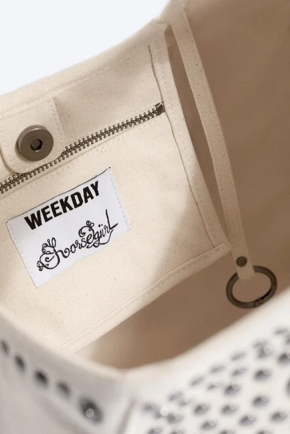 Bolso de lona con tachuelas – Dusty Light Mole Bolso de lona con tachuelas – Dusty Light Mole