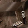 Bolso de lona de algodón con volantes – Marrón oscuro lavado Bolso de lona de algodón con volantes – Marrón oscuro lavado