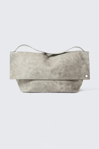 Bolso de mano grande de imitación de piel – Light Dusty Mole