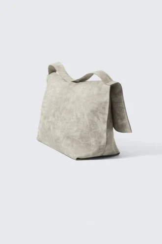 Bolso de mano grande de imitación de piel – Light Dusty Mole