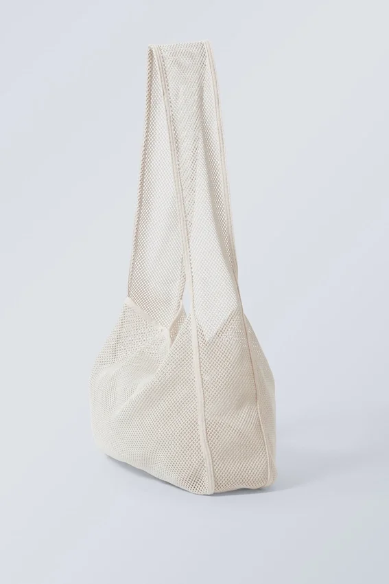 Bolso de red para el hombro – Blanco empolvado Bolso de red para el hombro – Blanco empolvado