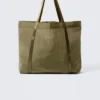 Bolso tote de nailon – Verde caqui Bolso tote de nailon – Verde caqui