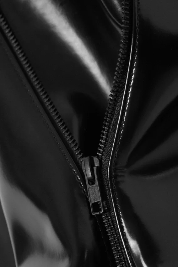 Bolso tote grande de imitación de piel brillante – Negro Bolso tote grande de imitación de piel brillante – Negro