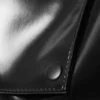 Bolso tote grande de imitación de piel brillante – Negro Bolso tote grande de imitación de piel brillante – Negro