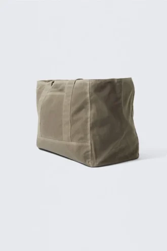 Bolso tote grande de lona de algodón encerado – Dark Mole