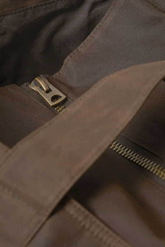 Bolso tote grande de lona de algodón encerado – Marrón oscuro Bolso tote grande de lona de algodón encerado – Marrón oscuro
