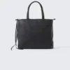 Bolso tote mediano de imitación de cuero – Oscuro Bolso tote mediano de imitación de cuero – Oscuro