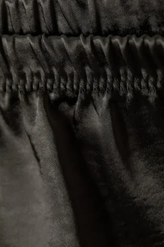 Boxers de pijama de satén lavado – Gris oscuro lavado