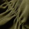 Braguita de bikini brasileña con fruncidos y talle medio – Verde oscuro