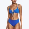 Braguita de bikini brasileña de talle alto – Azul brillante