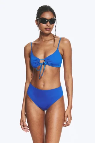 Braguita de bikini brasileña de talle alto – Azul brillante