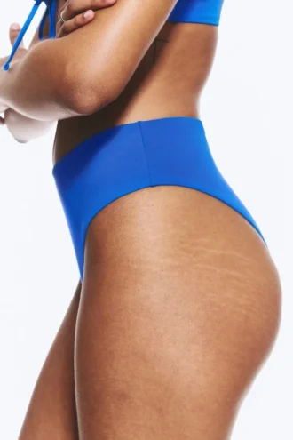 Braguita de bikini brasileña de talle alto – Azul brillante