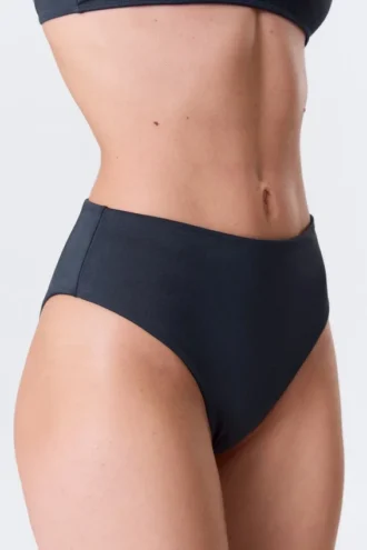Braguita de bikini brasileña de talle alto – Azul oscuro