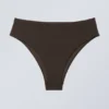 Braguita de bikini brasileña de talle alto – Marrón oscuro Braguita de bikini brasileña de talle alto – Marrón oscuro