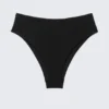 Braguita de bikini brasileña de talle alto – Negro