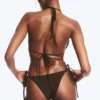 Braguita de bikini brasileña de talle medio con lazos – Marrón oscuro