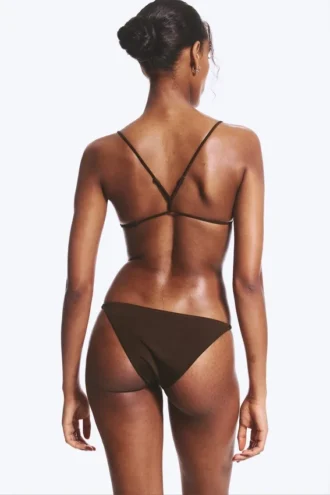 Braguita de bikini brasileña tipo tanga – Marrón oscuro