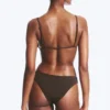 Braguita de bikini con corte redondeado – Marrón oscuro