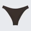 Braguita de bikini con corte redondeado – Marrón oscuro