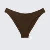 Braguita de bikini con corte redondeado – Marrón oscuro