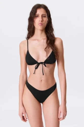 Braguita de bikini con escote redondeado – Negro
