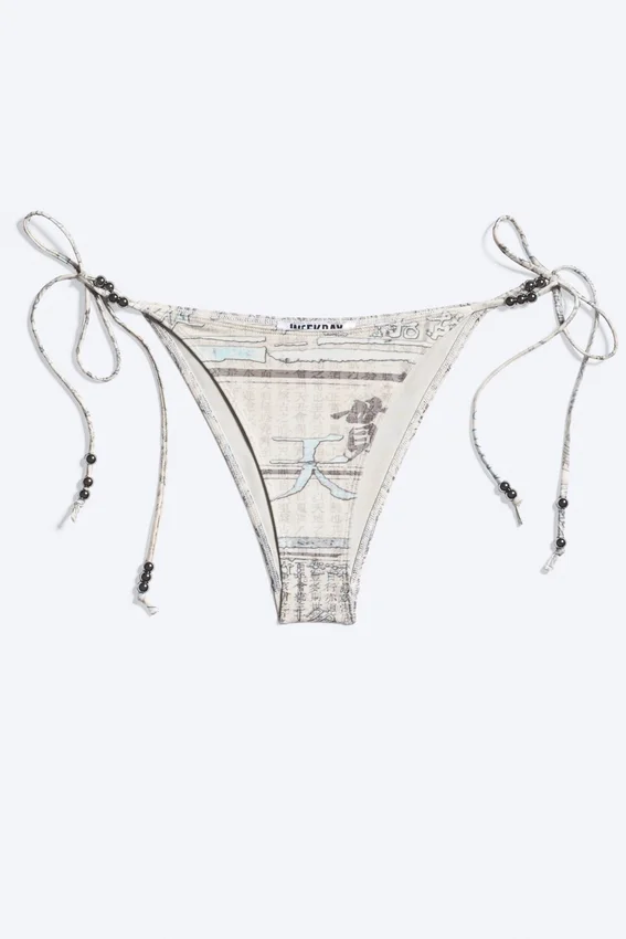 Braguita de bikini con lazo Creature – Gris claro empolvado Braguita de bikini con lazo Creature – Gris claro empolvado