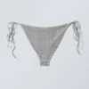 Braguita de bikini con lazos y pedrería – Gris – Pedrería