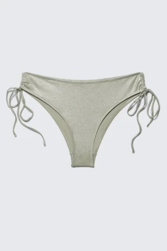 Braguita de bikini con lazos y purpurina – Verde caqui con purpurina