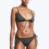 Braguita de bikini con tirantes y lazos – Gris oscuro Braguita de bikini con tirantes y lazos – Gris oscuro