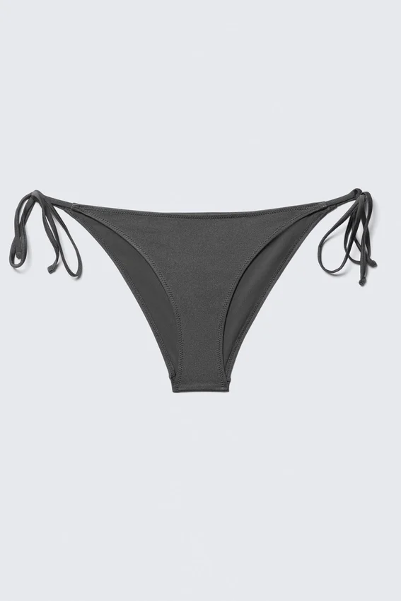 Braguita de bikini con tirantes y lazos – Gris oscuro Braguita de bikini con tirantes y lazos – Gris oscuro