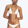 Braguita de bikini con tiras y lazos estructuradas – Beige claro Braguita de bikini con tiras y lazos estructuradas – Beige claro