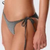 Braguita de bikini con tiras y lazos – Gris oscuro – Purpurina