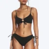 Braguita de bikini con tiras y lazos laterales – Negro Braguita de bikini con tiras y lazos laterales – Negro