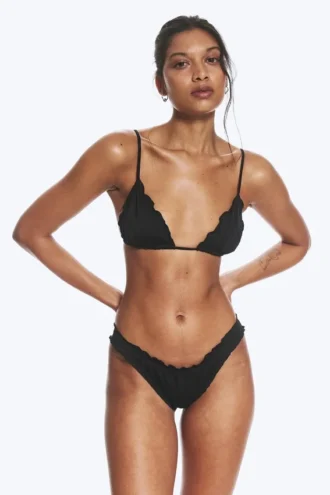 Braguita de bikini con volantes – Negro