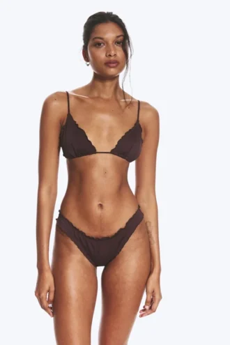 Braguita de bikini con volantes – Rojo oscuro