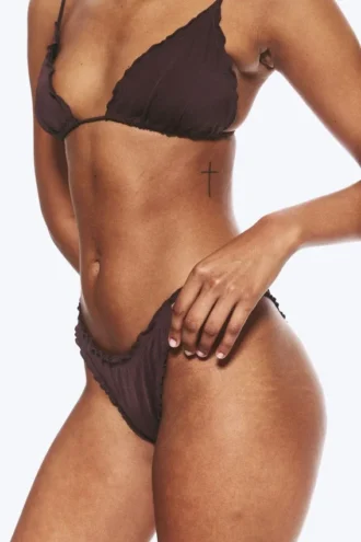 Braguita de bikini con volantes – Rojo oscuro