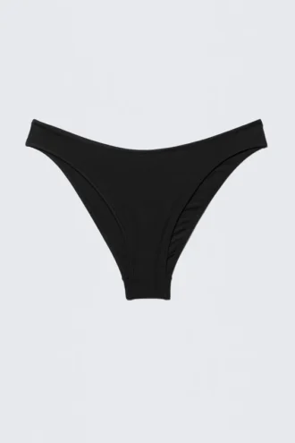 Braguita de bikini de corte alto y cintura redondeada – Negro