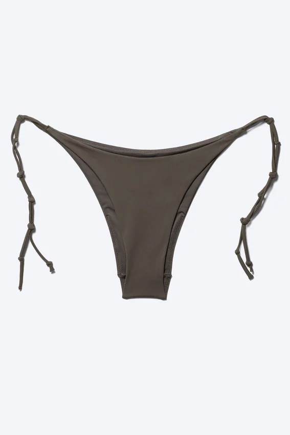 Braguita de bikini de talle medio con nudo – Dark Mole Braguita de bikini de talle medio con nudo – Dark Mole