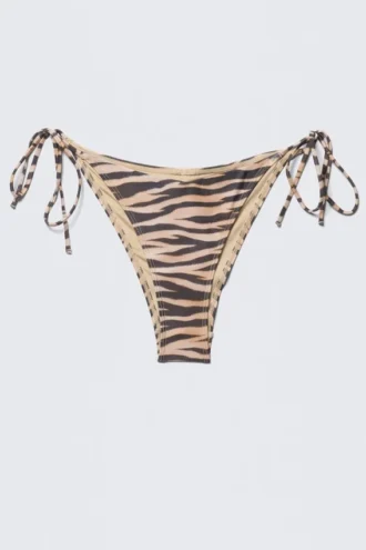 Braguita de bikini estampada con tiras – Rayas de tigre