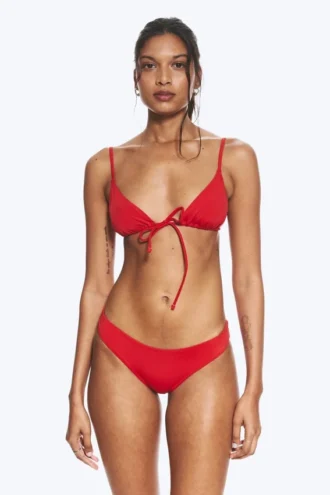 Braguita de bikini lisa – Rojo brillante