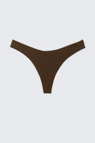 Braguita de bikini tipo tanga en forma de V – Marrón oscuro