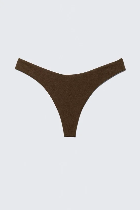 Braguita de bikini tipo tanga en forma de V – Marrón oscuro Braguita de bikini tipo tanga en forma de V – Marrón oscuro