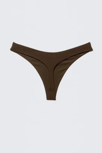 Braguita de bikini tipo tanga en forma de V – Marrón oscuro