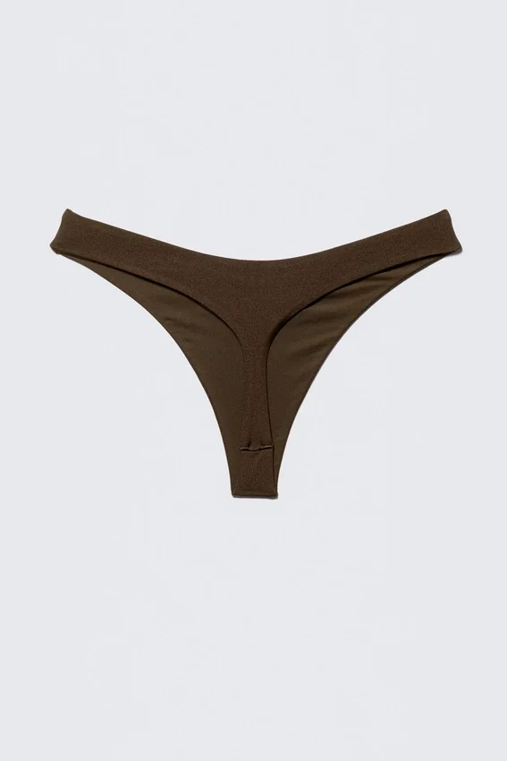 Braguita de bikini tipo tanga en forma de V – Marrón oscuro Braguita de bikini tipo tanga en forma de V – Marrón oscuro