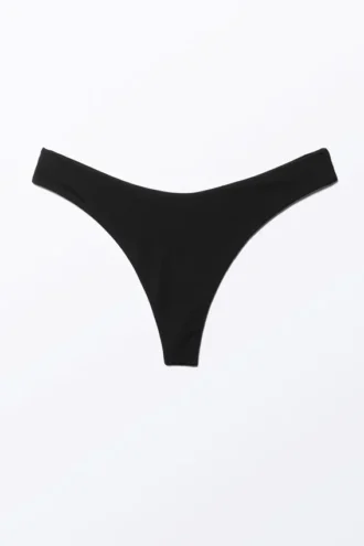 Braguita de bikini tipo tanga en forma de V – Negro