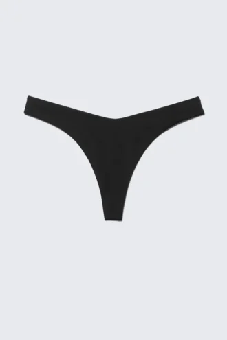 Braguita de bikini tipo tanga en forma de V – Negro